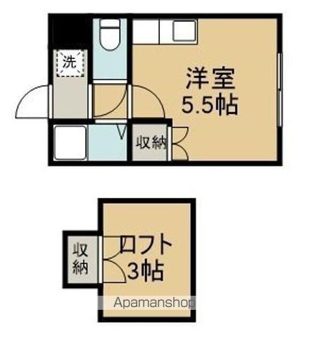 エクセルシャトーS(ワンルーム/2階)の間取り写真