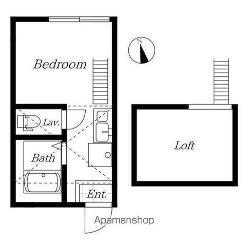 G・Aヒルズ山手ⅡB棟(ワンルーム/2階)の間取り写真