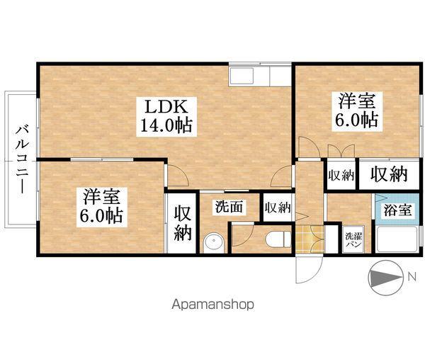 ドミール鈴木(2LDK/2階)の間取り写真