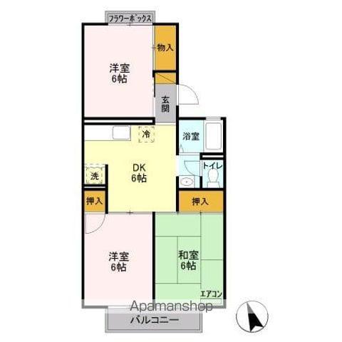 サンVパークII・III II(3DK/2階)の間取り写真