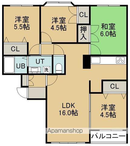 エンドレス五稜郭A棟(4LDK/2階)の間取り写真