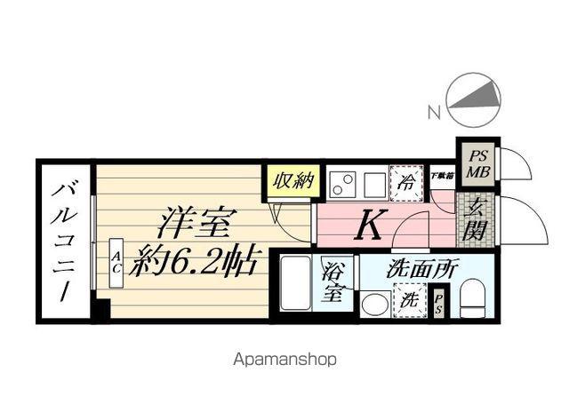 SHOKEN RESIDENCE横浜鶴見Ⅱ(1K/4階)の間取り写真