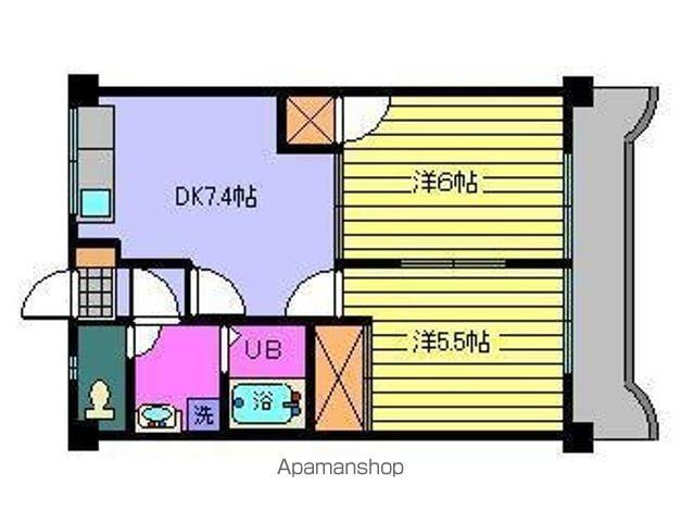 第89杉フラットYUU(2DK/3階)の間取り写真