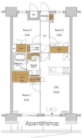 RJRプレシア東十条ガーデン(3LDK/14階)の間取り写真