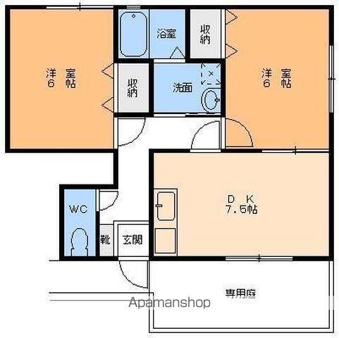 メゾンクレール(2DK/1階)の間取り写真