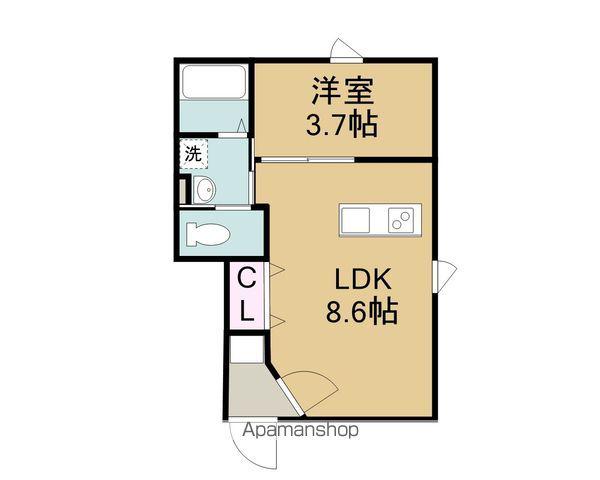 CASA PACIFICA 喜田村(1LDK/1階)の間取り写真