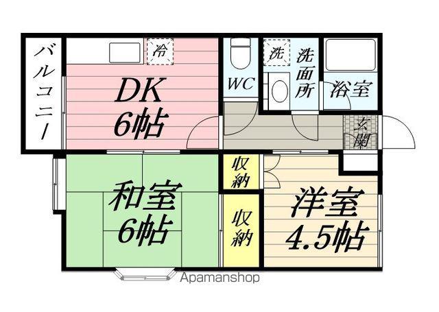 ラヴィー東戸塚第二(2DK/2階)の間取り写真