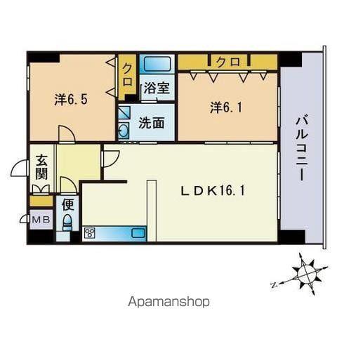 レジデンス博多(2LDK/5階)の間取り写真
