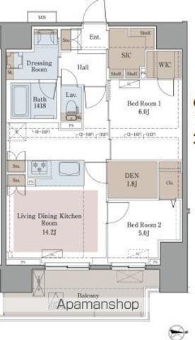 LUXENA八王子寺町(2LDK/12階)の間取り写真