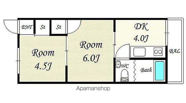石井中央マンション(2K/2階)の間取り写真