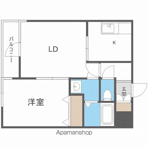 アルファアパルTOビル(1LDK/4階)の間取り写真