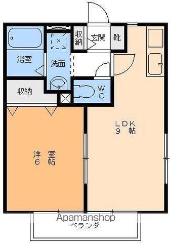 ソレジオ枝松(1LDK/2階)の間取り写真