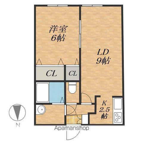 リバティカツヒラⅡ(1LDK/3階)の間取り写真