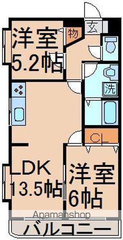 ベルデュール柏(2LDK/2階)の間取り写真