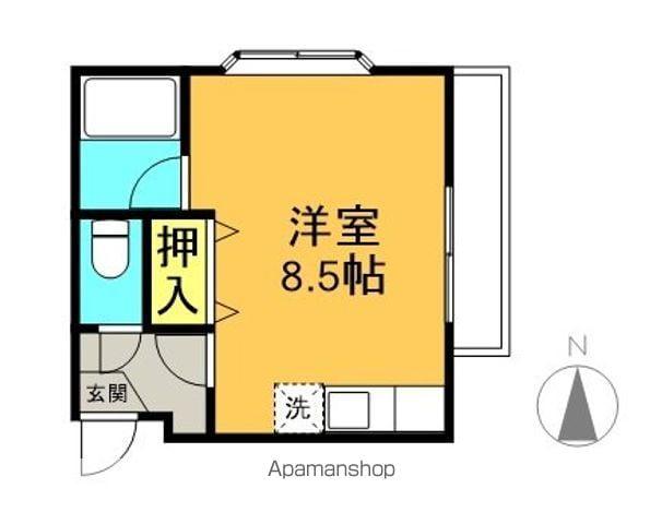 シャルマン旭(ワンルーム/2階)の間取り写真