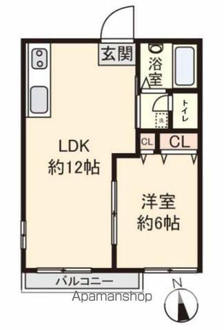 サンライフ野路2(1LDK/1階)の間取り写真