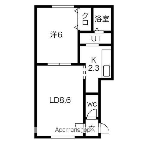 フォーチュン21(1LDK/1階)の間取り写真