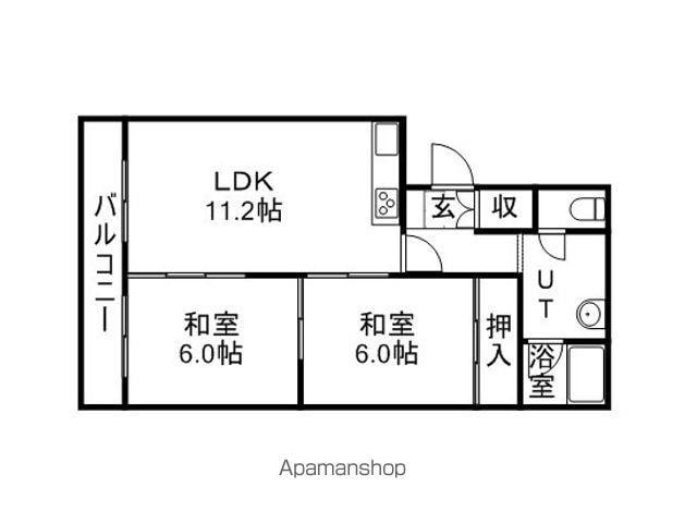 メーゾン榊(2LDK/1階)の間取り写真