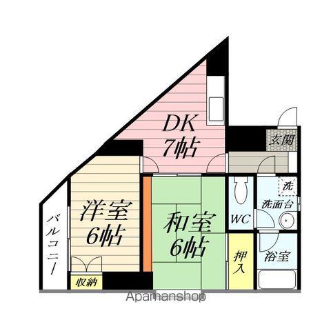 アクセスマスダ(2DK/3階)の間取り写真