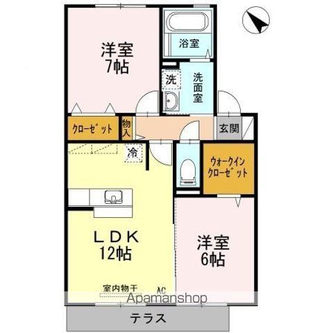 グランモア羽ノ浦(2LDK/2階)の間取り写真