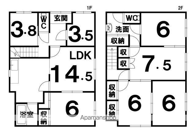 根室本線 帯広駅 徒歩29分 2階建 築47年(7LDK)の間取り写真