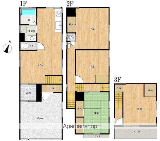 東武鉄道野田線 六実駅 徒歩9分 3階建 築50年(4LDK)の間取り写真