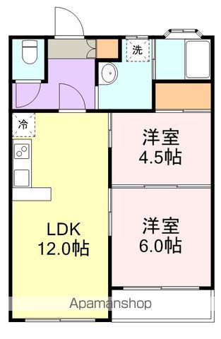 アーバンハイツ河原町(2LDK/1階)の間取り写真