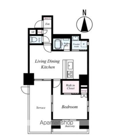 ディア・ハート両国(1LDK/1階)の間取り写真