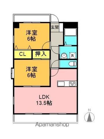 WAVE21(2LDK/3階)の間取り写真