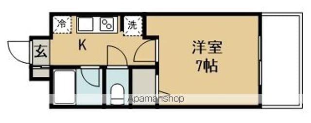 フラットリア仙台駅東(1K/3階)の間取り写真