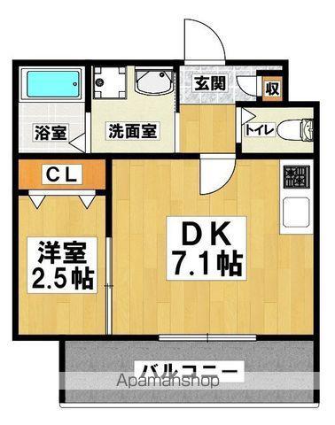 大浜北町シーエム・シス(1DK/4階)の間取り写真