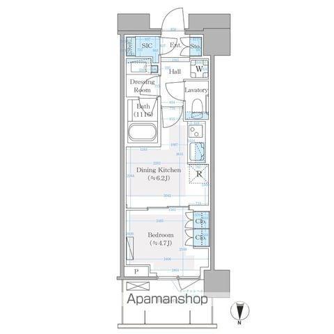 パークシティ中野ザタワー エアーズ(1DK/19階)の間取り写真