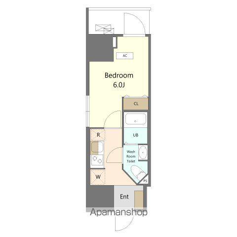 ALIVIS船橋イースト・ウエスト(1K/7階)の間取り写真