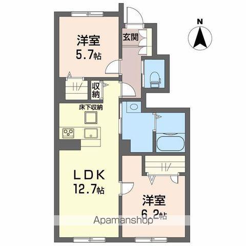 ブルンはなみずき(2LDK/1階)の間取り写真