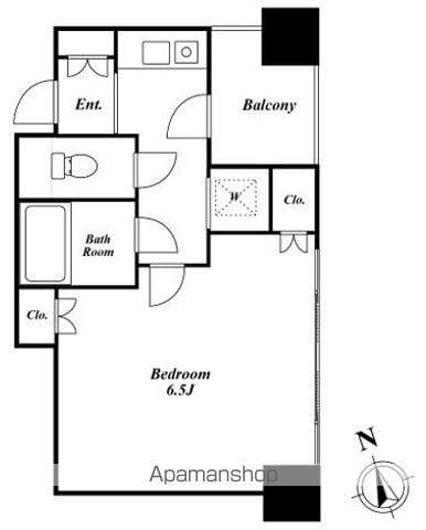 ラング・タワー京橋(1K/3階)の間取り写真