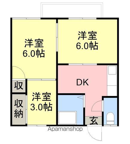 ファミリーハイツ(3DK/1階)の間取り写真