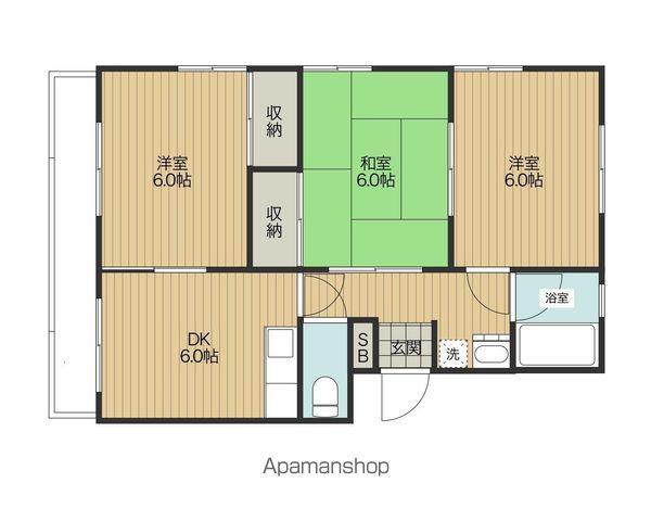 コーポラス・オネスト(3DK/2階)の間取り写真