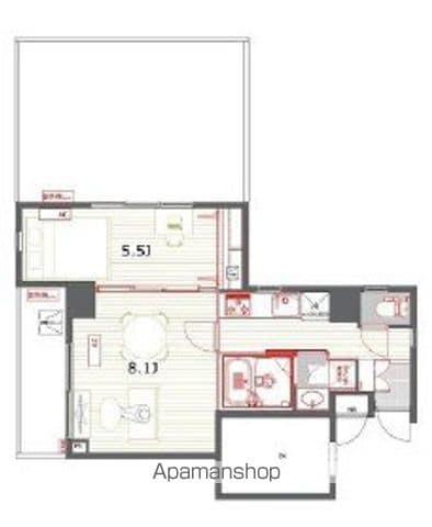 レジデンス西新宿スクエア 旧プライムアーバン西新宿Ⅱ(1DK/12階)の間取り写真