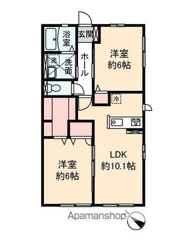 京成電鉄本線 実籾駅 徒歩11分 2階建 築15年(2LDK/1階)の間取り写真