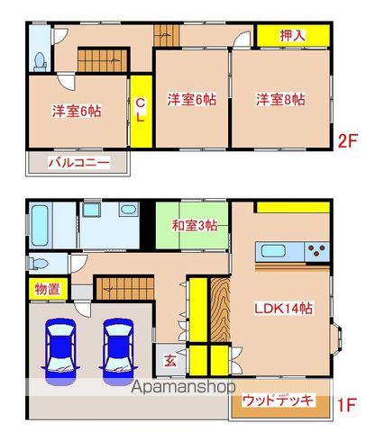 日豊本線 隼人駅 徒歩31分 2階建 築20年(3LDK)の間取り写真