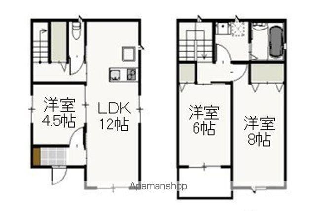 宇野線 備前西市駅 徒歩74分 2階建 築13年(3LDK)の間取り写真