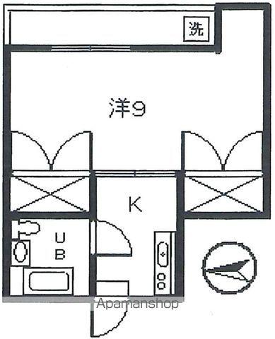 びーどろハイムⅡ(1K/2階)の間取り写真