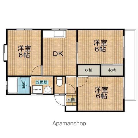 メゾン栗原2号棟(3DK/2階)の間取り写真