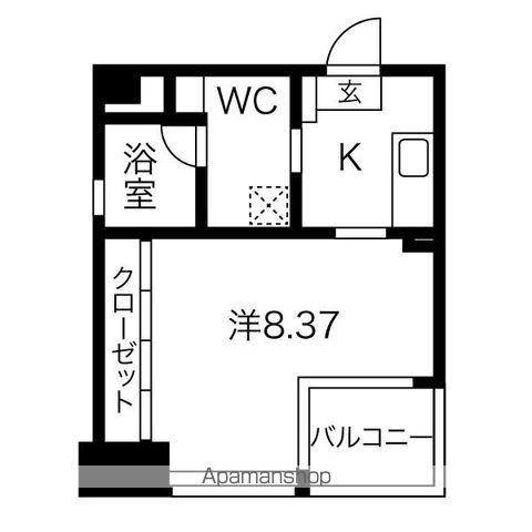 GRAN DUKE 代官町(1K/2階)の間取り写真
