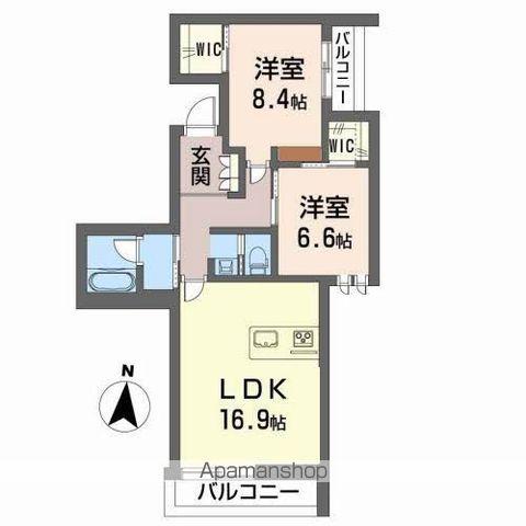 シャーメゾン小栗(2LDK/3階)の間取り写真