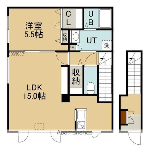 グリーンハイムH&H(1LDK/2階)の間取り写真