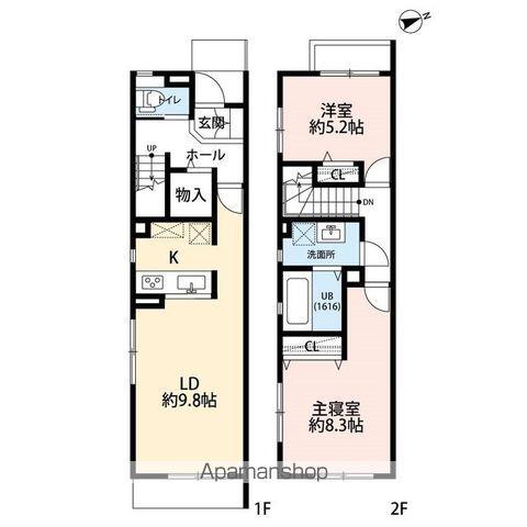 アムールSⅡ(2LDK/1階)の間取り写真