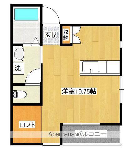 ラパン郡元 D棟(ワンルーム/1階)の間取り写真