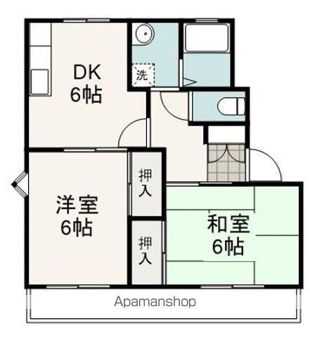 シャルム・グリーン・ユー A棟(2DK/2階)の間取り写真