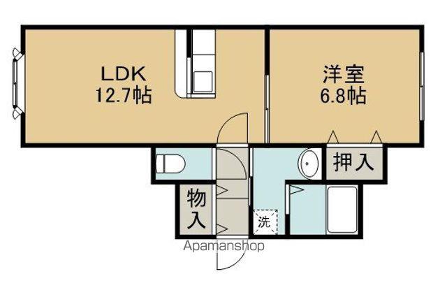 ロイヤルハイム明野新町A(1LDK/1階)の間取り写真
